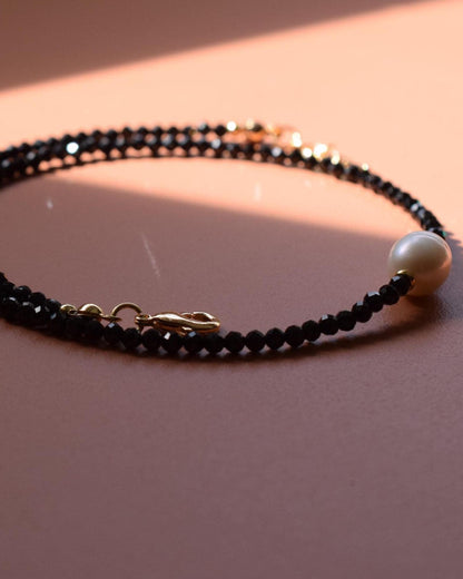 STELLINA Black Spinel Choker